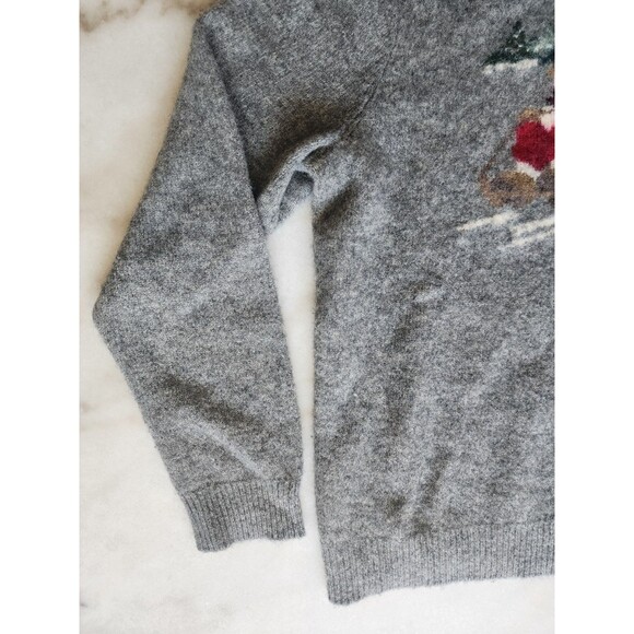 Vintage Womens Rare Lauren Ralph Lauren Lambswool Grey Med P Sled Scene Sweater - Picture 10 of 16